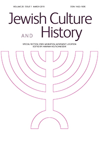Cover image for Jewish Culture and History, Volume 20, Issue 1, 2019