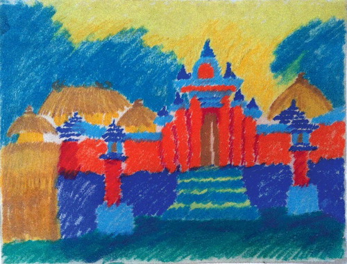 Figure 2. Nunung W. S., Untitled Sketch, c. 1970s, pastel on paper, 21×29.7 cm, Photo: the author, courtesy the artist.