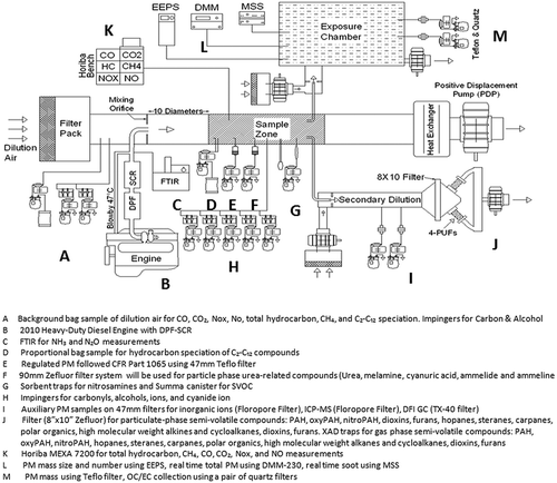 Figure 2. Experimental setup for engine and sampling system.