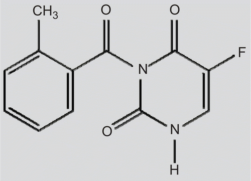 Figure 1.  Chemical structure of N3-o-toluyl-fluorouracil (TFu).