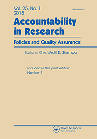 Cover image for Accountability in Research, Volume 25, Issue 1, 2018