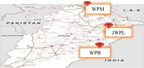 Figure 1. Map of Jallo Wildlife Park Lahore, Wildlife Park Murree and Wildlife Park Bahawalnagar.