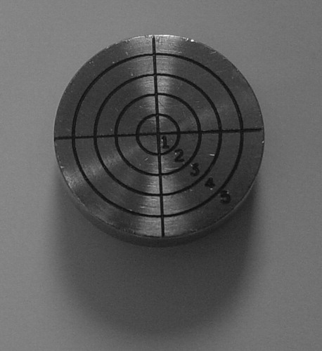 Figure 2. The target disc. Radial markings are 1 mm apart.