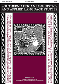 Cover image for Southern African Linguistics and Applied Language Studies, Volume 40, Issue 2, 2022
