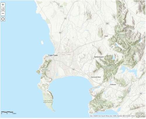 Figure 1. Map of the City of Cape Town.