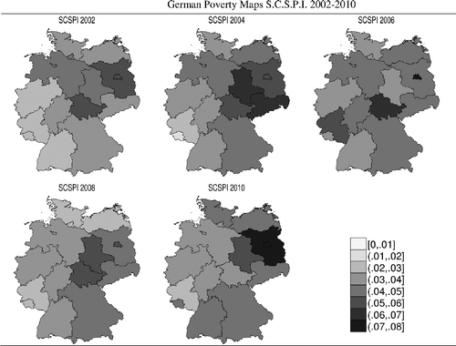 Figure 5 German Poverty Maps SCSPI 2002–2010.