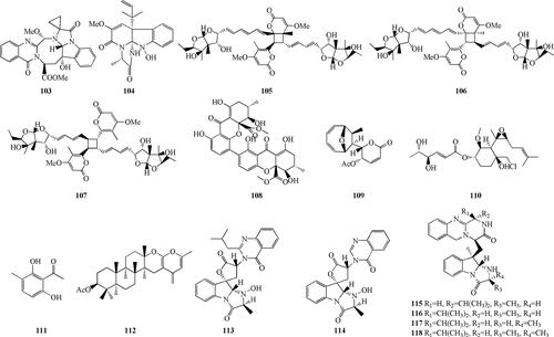 Figure 7. Chemical structures of antitumor compounds (103-118).