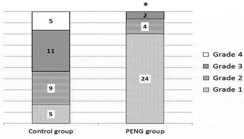 Figure 3. Pain profile expressed by the patients during positioning for spinal anesthesia.