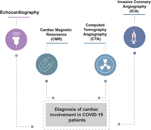 Figure 4 The different types of diagnosis of cardiac involvement of COVID-19 patients.