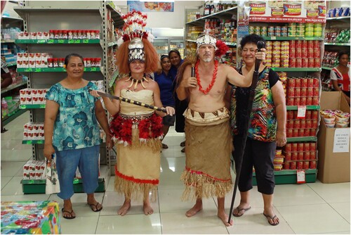 Figure 4. Der Papalagi at the Frankie Supermarket (2016) by Yuki Kihara. Courtesy of Yuki Kihara and Milford Galleries, Aotearoa New Zealand.