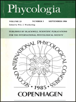 Cover image for Phycologia, Volume 23, Issue 3, 1984