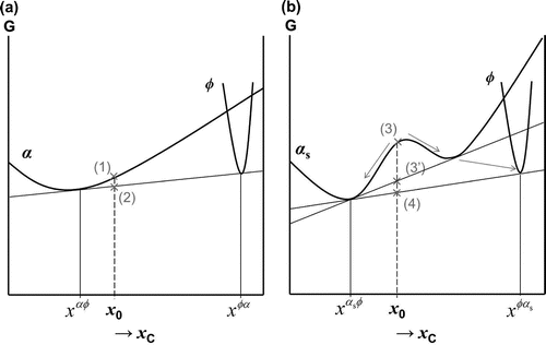Figure 9. Schematic representation of the precipitation of carbides, in (a) cubic , and (b) .