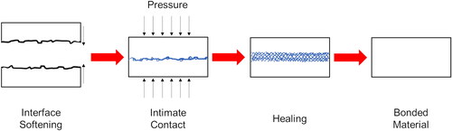 Figure 11. Stages of the fusion bonding process (adapted from [Citation94]).