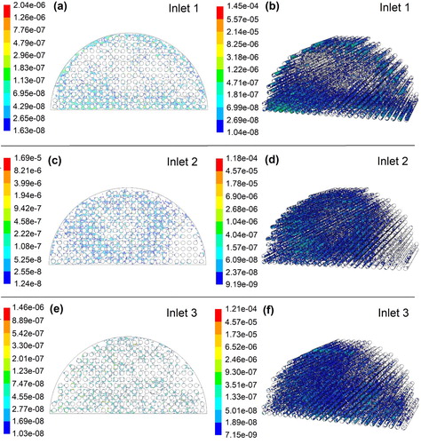 Figure 7. Metal mass loss (×106 mg/m2) of tube sheet and tubes in 3s at the areas having an erosion rate more than the average.