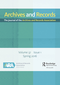 Cover image for Archives and Records, Volume 37, Issue 1, 2016