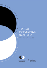 Cover image for Text and Performance Quarterly, Volume 43, Issue 4, 2023