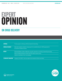Cover image for Expert Opinion on Drug Delivery, Volume 13, Issue 12, 2016