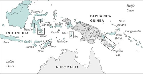 Figure 1 Locations of main Austronesian languages discussed in this article