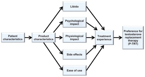 Figure 1 Final conceptual model for testosterone replacement therapy product preference.