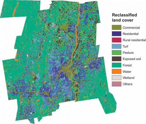 Figure 1. The remotely sensed land cover distribution for Hartford County.