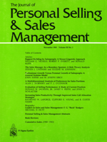Cover image for Journal of Personal Selling & Sales Management, Volume 3, Issue 2, 1983