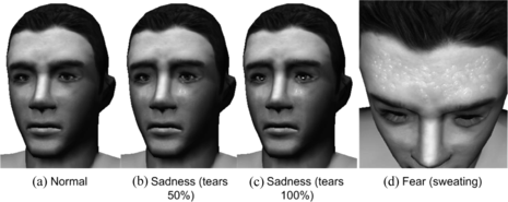 FIGURE 3 Expressions of sadness using tears and of fear using sweating.