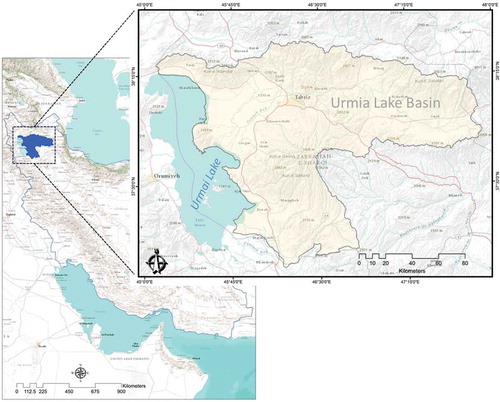 Figure 1. Location of the case study area in Iran (left) and within northern Iran (right).