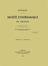 Cover image for Annales de la Société entomologique de France (N.S.), Volume 128, Issue 1, 1959