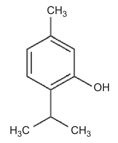 Figure 1.  Chemical structure of thymol.