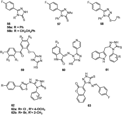 Figure 10. Substituted triazolthiones (56–63).