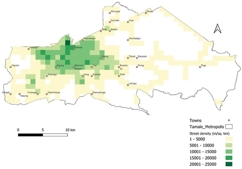 Figure 4. Street density of TaMA (source: developed by author).