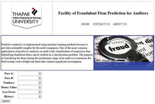 Figure 4. Fraudulent firm web application.