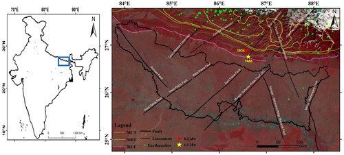 Figure 2. The lithological map of the study area showing different geological units classified in older alluvium from Pliocene to newer alluvium Meghalayan (BHUKOSH, GSI).