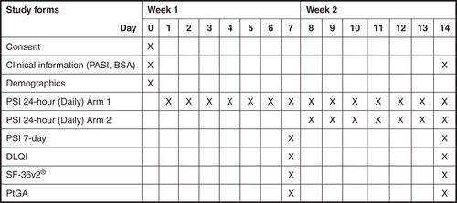 Figure 1. Schedule for Administering Forms.
