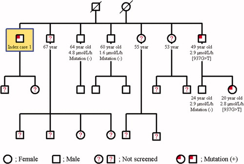 Figure 2. Pedigree family chart of Case 1.