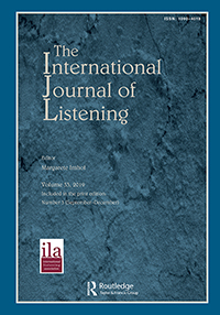 Cover image for International Journal of Listening, Volume 33, Issue 3, 2019