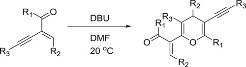 Scheme 20. Synthesis of highly substituted 4H-pyrans.