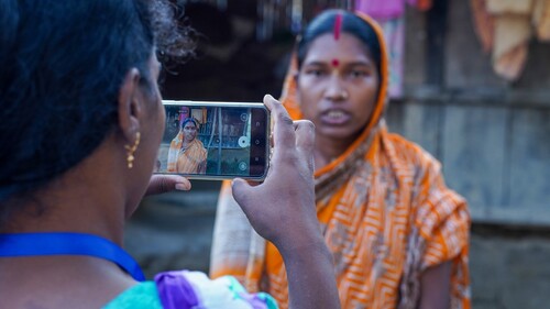 Figure 5. Filming in Koyra, Bangladesh (2021). Reproduced courtesy of Dhaka International Mobile Film Festival.
