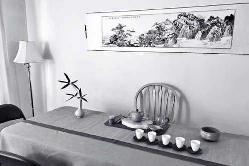 Figure 1. Set-up for group practice at the Berkeley Buddhist Priory, 2023. Photographed and courtesy of Zenteaone