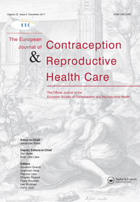 Cover image for The European Journal of Contraception & Reproductive Health Care, Volume 22, Issue 6, 2017