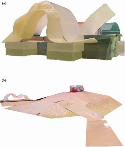 Figure 1. (a). What Evan wanted; (b). What Evan’s group made, with skate hall in background.