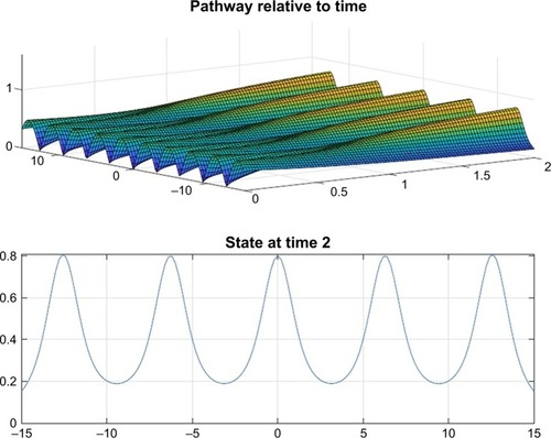 Figure 4 The probability density function for the motor proteins in a normal cell.