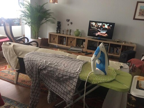 FIGURE 3. Ironing, photograph by Alice Rodrigues (72, Higher education degree, economist, retired), sent on 19 April 2020