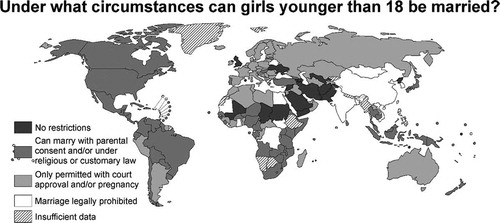 Figure 1. Under what circumstances can girls younger than 18 be married?
