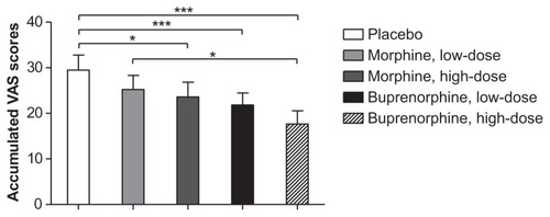 Figure 7 Accumulated visual analog scale scores during heat injury.