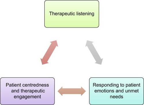 Figure 2 Conceptual map of the relationships between the key strategies of therapeutic interpersonal relationships.