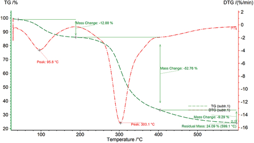 Figure 8. TG and DTG curves for red bean.