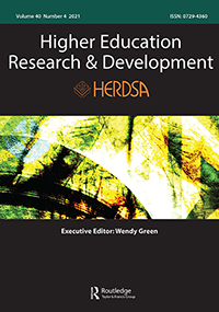 Cover image for Higher Education Research & Development, Volume 40, Issue 4, 2021