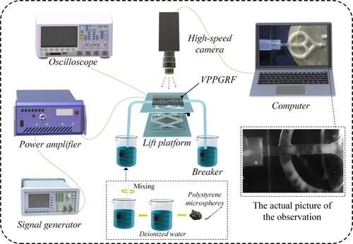 Figure 10. Experimental setup for the flow field during a pumping cycle.