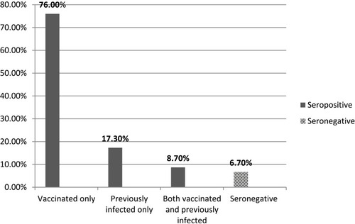 Figure 1 Seroprevalence of IgG against measles among HCWs.